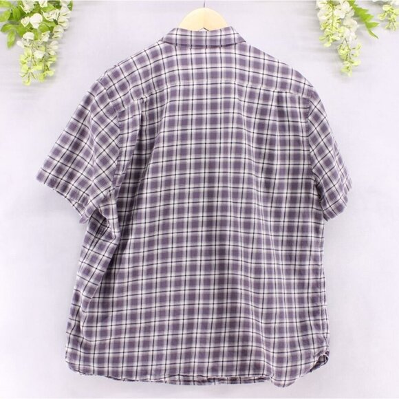 Vince Men's Waterfront Plaid Short Sleeve Shirt Button Down Dusty Sky Sz XL - Picture 2 of 9